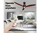52 Inch Ceiling Cooling Fan with LED Lights Remote Control 3 Blades 5 Speed Timer Brown