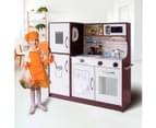 Wooden Play Kitchen Kids Pretend Playset Educational Toys Children Roleplay Set 10Pcs 10