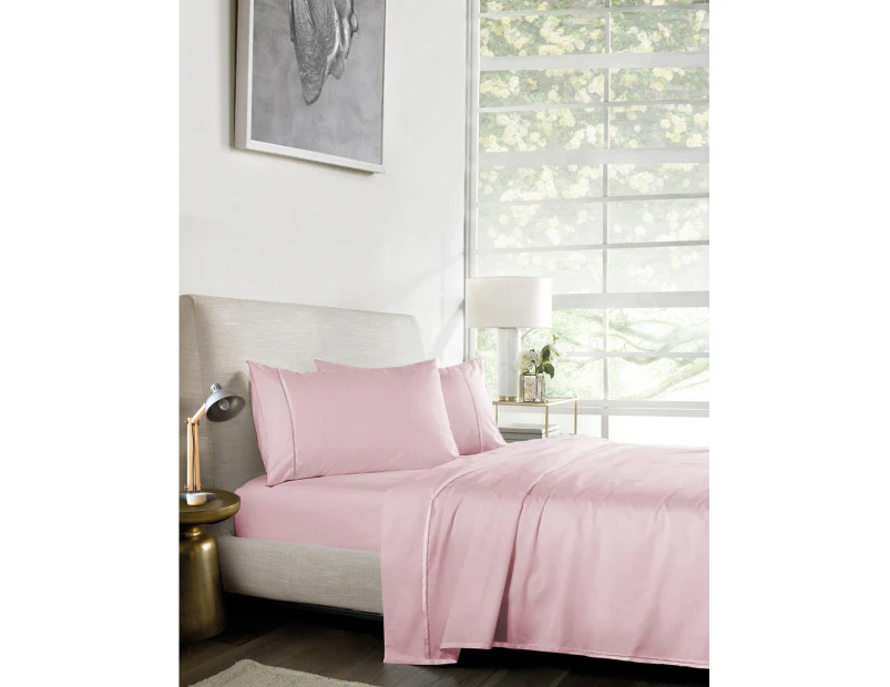 1000tc Pure Egyptian Cotton Sheet Set – Baby Pink - Queen