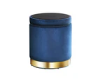 Artiss Ottoman Storage Foot Stool Round Velvet Navy