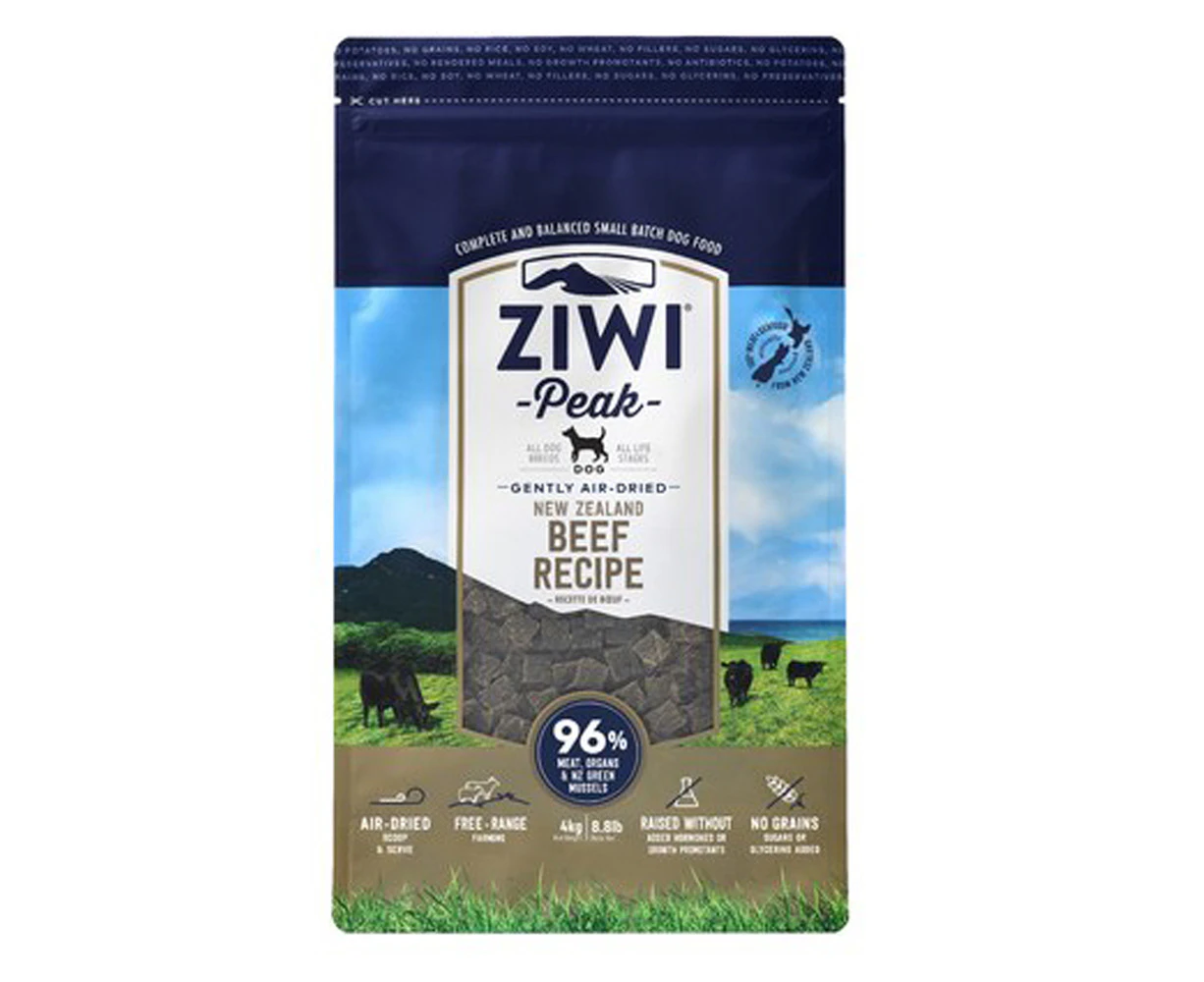 Ziwi Peak Air Dried Grain Free Dog Food 4kg Pouch - Free Range Beef