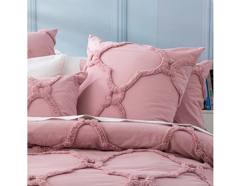Renee Taylor Moroccan Cotton Chenille European Pillowcase - Blush