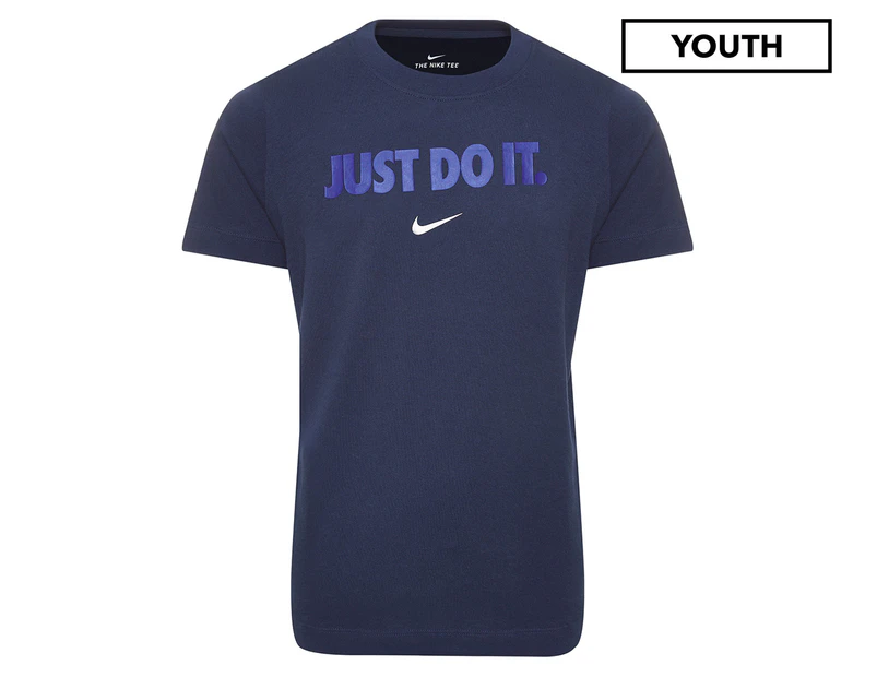 Nike Sportswear Youth Unisex Crewneck Tee / T-Shirt / Tshirt - Midnight Navy/Game Royal