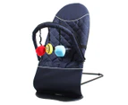 VeeBee Baby Minder Bouncer w/ Toy Bar - Navy