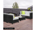 LONDON RATTAN 1pc Sofa Outdoor Furniture Setting - Steel Frame Garden Lounge
