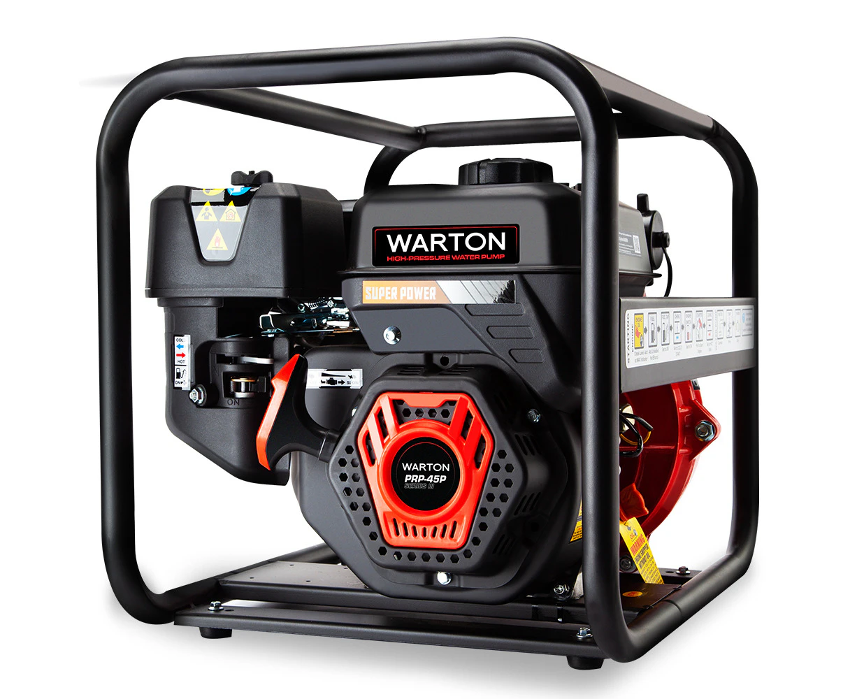 WARTON Petrol Water Pump 8HP Fire Fighting High Pressure Transfer Irrigation 4