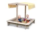 ROVO KIDS Sandpit Toy Box Canopy Wooden Outdoor Sand Pit Children Play Cover 1