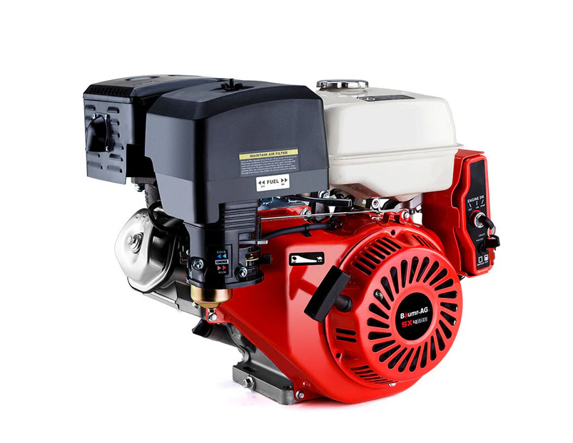 Baumr-AG 16HP Petrol Stationary Engine OHV Motor 4-Stroke Horizontal Shaft Electric Recoil Start