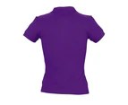 SOLS Womens People Pique Short Sleeve Cotton Polo Shirt (Dark Purple) - PC319