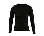 SOLS Womens Majestic Long Sleeve T-Shirt (Deep Black) - PC314
