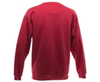 UCC 50/50 Mens Heavyweight Plain Set-In Sweatshirt Top (Red) - BC1193