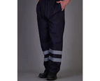 Yoko Mens Hi-Vis Waterproof Contractor Over Trousers (Navy Blue) - BC1258