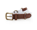 Asquith & Fox Mens Faux Leather And Canvas Belt (White) - RW6144