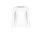 B&C Womens #E150 Long Sleeve T-Shirt (White) - RW6528