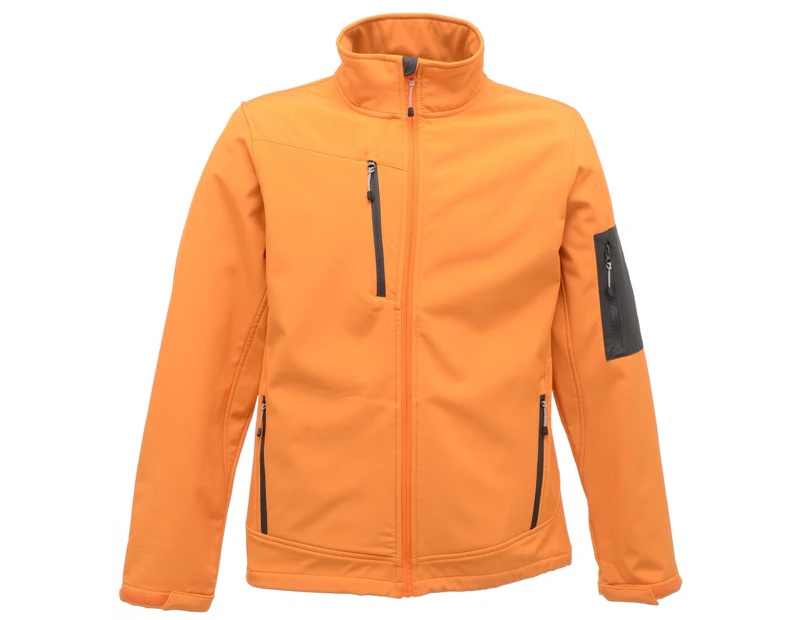 Regatta Standout Mens Arcola 3 Layer Waterproof And Breathable Softshell Jacket (Sun Orange/Seal Grey) - RG1461