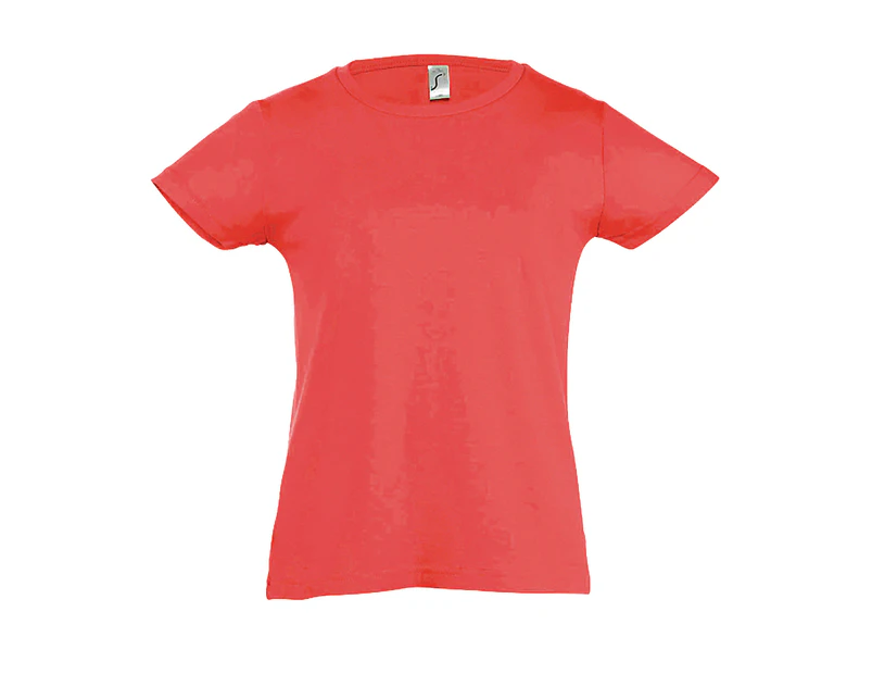 SOLS Girls Cherry Short Sleeve T-Shirt (Coral) - PC358