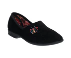 Mirak Bouquet / Ladies Slipper / Classic Womens Slippers (Black) - FS1170