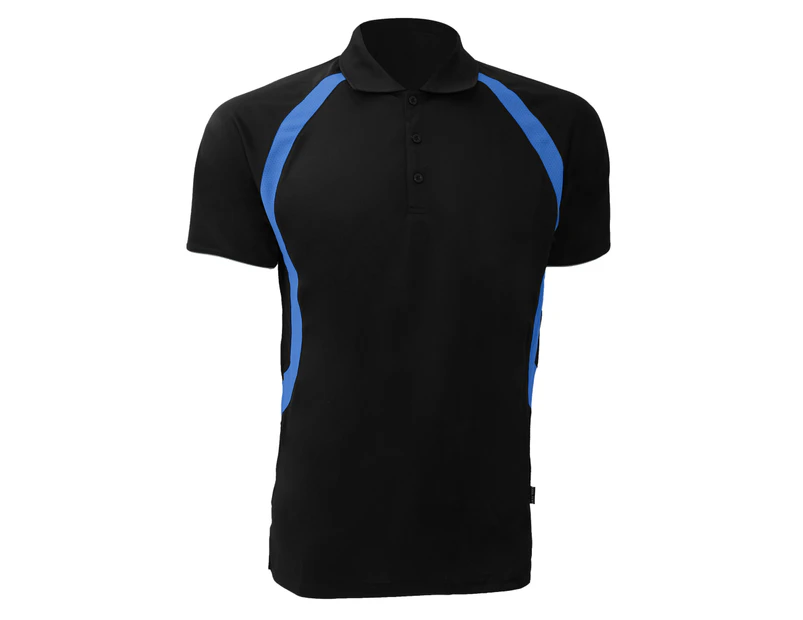 Gamegear® Mens Cooltex® Riviera Polo Shirt / Mens Sportswear (Black/Electric Blue) - BC434