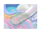 Skechers Girls Heart Lights Rainbow Lux Trainers (Silver/Pink/Blue) - FS8039