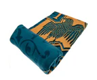 Harry Potter Fleece Hogwarts Crest Blanket (Blue/Gold) - TA8284