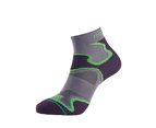1000 Mile Womens Fusion Socks (Grey/Black/Green) - RD1062