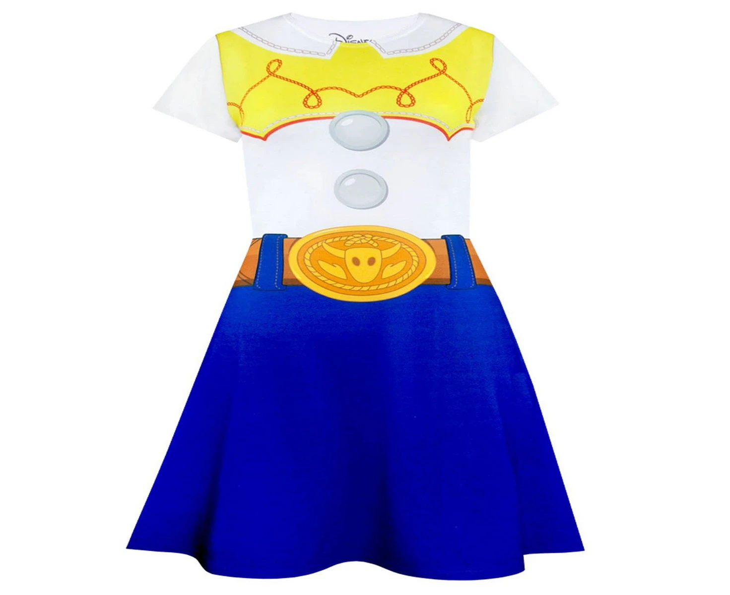 Toy Story Girls Jessie Costume Dress (White/Blue) - NS5858