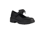 Geox Girls Casey Bow Leather School Shoes (Black) - FS8291