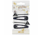 Harry Potter Deathly Hallows Hair Clip Set (Pack of 4) (Black/Silver) - TA8263