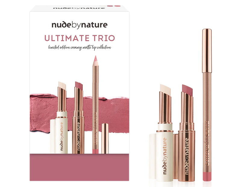 Nude by Nature 3-Piece Ultimate Lip Trio Gift Set