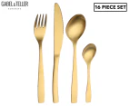 Gabel & Teller 16-Piece Satin Curved Cutlery Set - Gold
