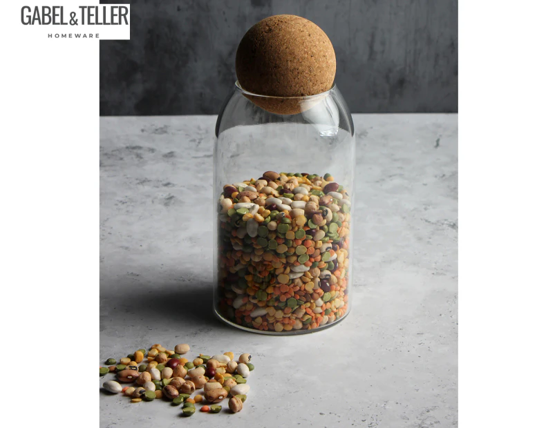 Gabel & Teller 800mL Borosilicate Glass Jar w/ Cork Lid