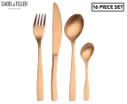 Gabel & Teller 16-Piece Satin Curved Cutlery Set - Copper