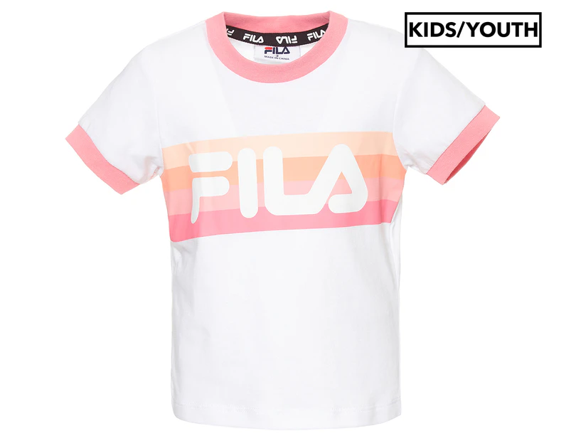 Fila Girls' Leah Tee / T-Shirt / Tshirt - White