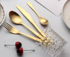 Gabel & Teller 16-Piece Satin Curved Cutlery Set - Gold