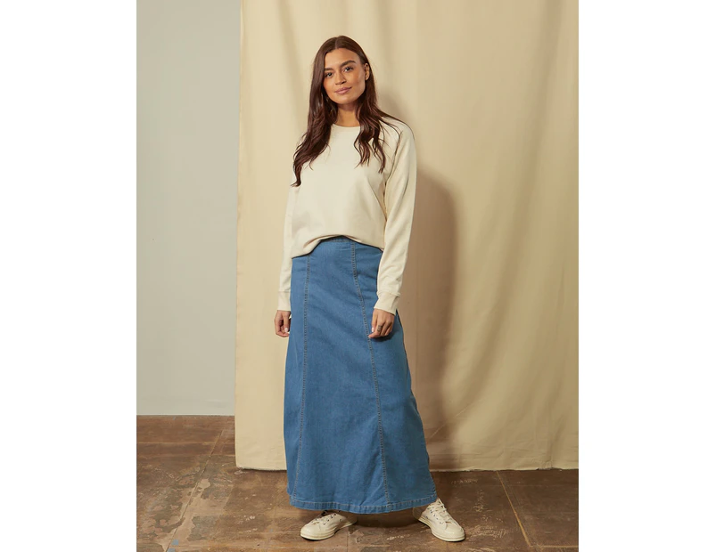 Wash Clothing Company MATILDA Denim Maxi Skirt - Pale Wash