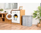 Bamboo Laundry Hamper, Dirty Clothes Bin Box with Lid - Grey