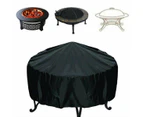 SNAILHOME 112cm Patio Round Fire Pit Cover Outdoor Grill BBQ Cover Black