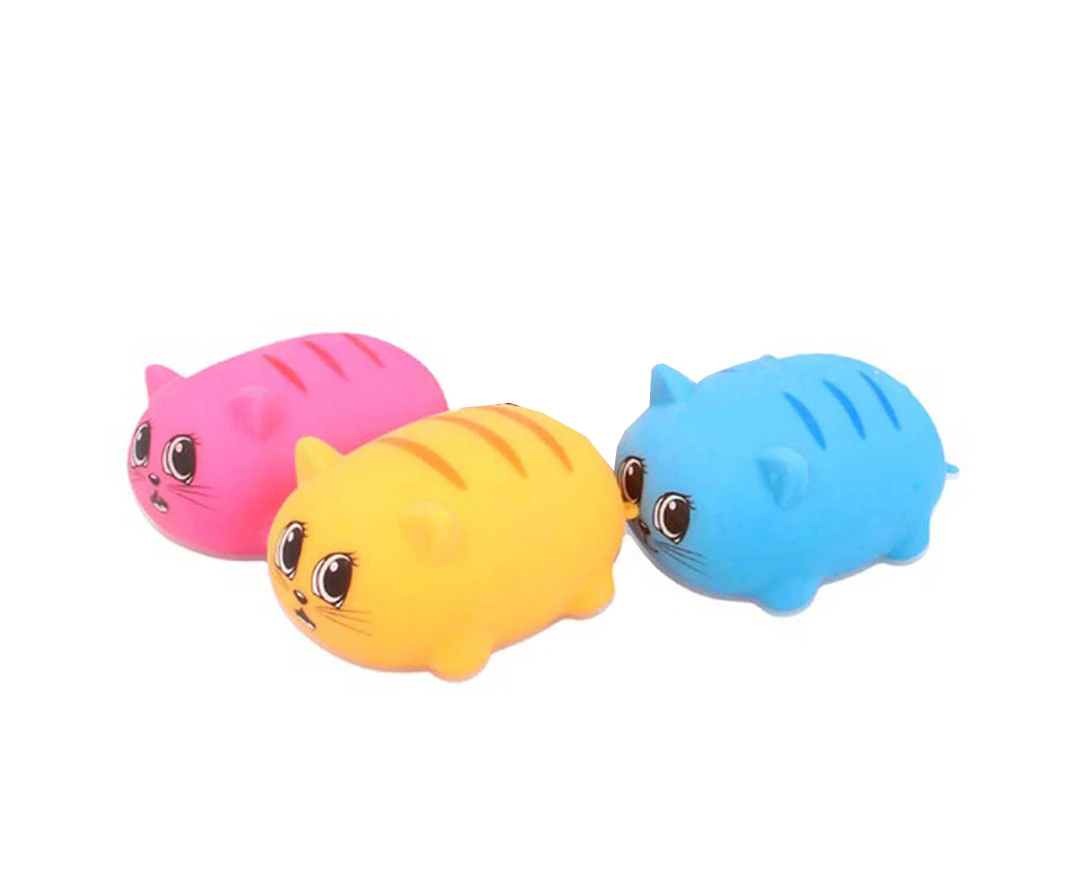 3x Fumfings Novelty Squidgy Soft Cats 8cm Squeezy Stretch 3y+ Kids Toys Assorted