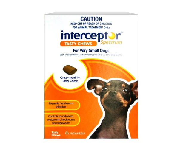 Interceptor Spectrum Chews Extra Small Under 4kg Dog Brown Allwormer