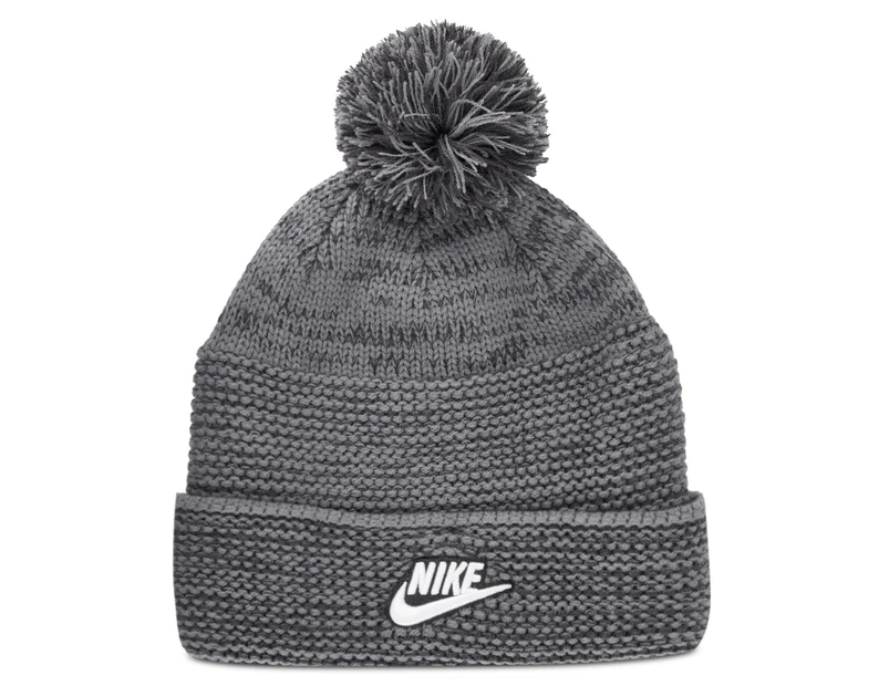 Nike Sportswear Cuffed Futura Pom Beanie - Smoke Grey/White