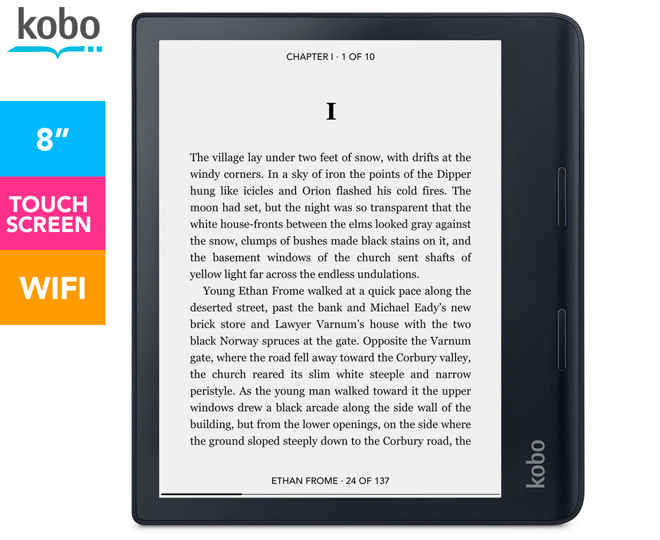 Funda eBook  Kobo Sage PowerCover, Para eBook Kobo Sage, Negro