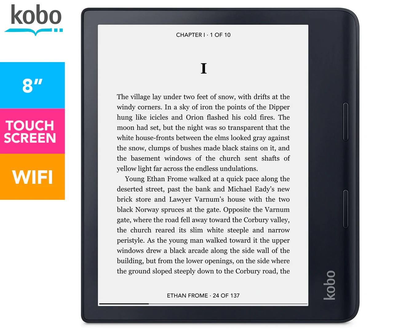 Kobo Sage Digital Text Reader - 32 GB Flash - 8" Display - Touchscreen - 1440 x 1920 - Wireless LAN - Bluetooth - USB Type C