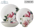 Casa Domani 16-Piece Magnolia Dinner Set - White/Multi