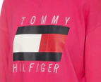 Tommy Hilfiger Sport Women's TH Embroidery Crew Neck Pullover - Fuchsia Pink