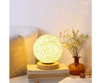 Wooden Rattan LED Table Desk Bedside Night Light Lamp Home Room Decor Warma