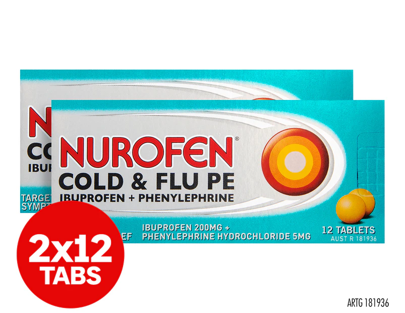 2 x Nurofen Cold & Flu PE 12 Tabs
