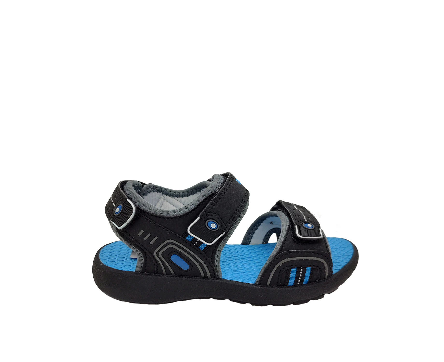 Bolt Pixel Boys Sandals Surf Style Multi Adjust Rinse Clean Beach Summer Shoe - Black