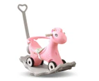 Bopeep Kids 4-in-1 Rocking Horse Toddler Baby Horses Ride On Toy Rocker Pink