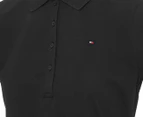 Tommy Hilfiger Women's Core Heritage Polo Tee / T-Shirt / Tshirt - Deep Black