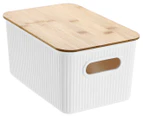 Boxsweden 27.5x17.5x13cm Kaia Storage Basket w/ Bamboo Lid - Randomly Selected
